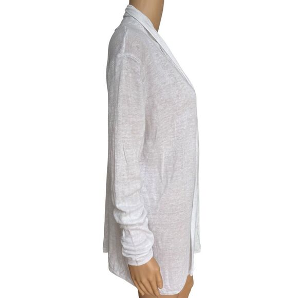 Rachel Zoe 100% linen white open front cardigan size M - Picture 2 of 6